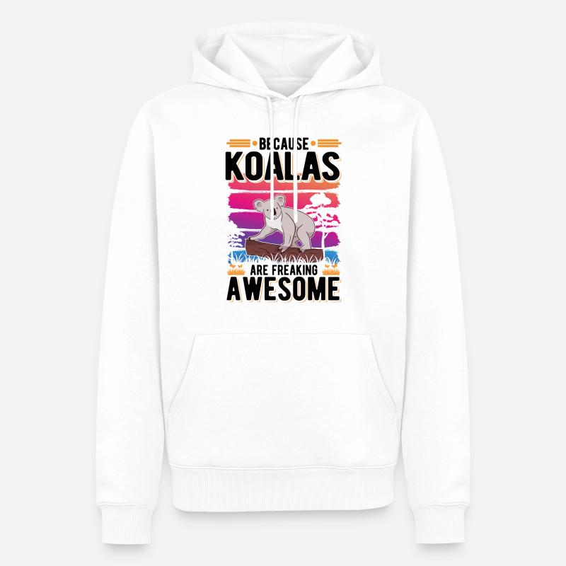 Koala Koala Ours - Sweat à capuche Premium bio Homme - blanc