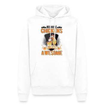 Chicken Farmer Chicken Coop - Men’s Premium Organic Hoodie - white - Front - Nico (187cm)