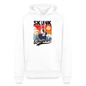 Stinktier Flüsterer Skunk Whisperer - Sweat à capuche Premium bio Homme - blanc - Devant - Nico (187cm)