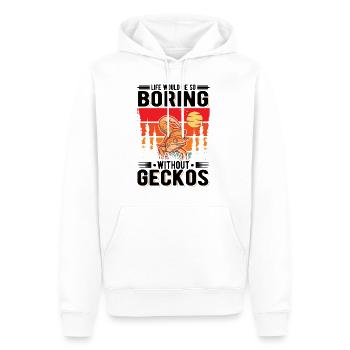 Gecko Geschenk Leopardengecko - Männer Premium Bio Hoodie - Weiß - Vorne - Nico (187cm)