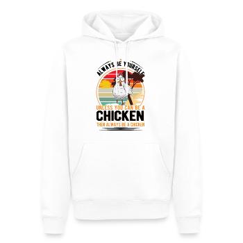 Poulailler de producteur de cadeaux de poulet - Sweat à capuche Premium bio Homme - blanc - Devant - Nico (187cm)