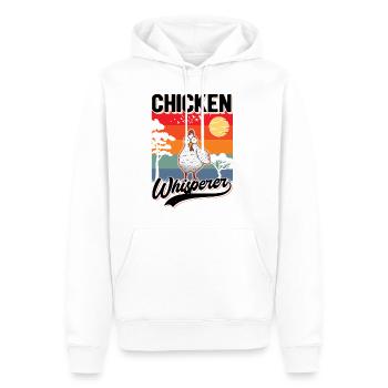 Poulet Chuchoteur Éleveur de poulet - Sweat à capuche Premium bio Homme - blanc - Devant - Nico (187cm)