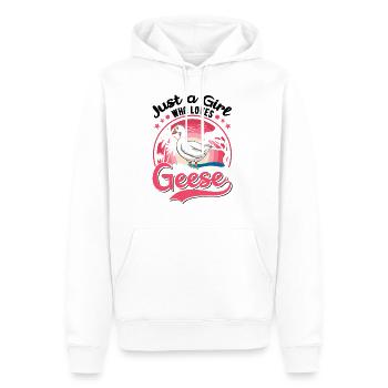 Geese Girl Goose Breeder Goose - Men’s Premium Organic Hoodie - white - Front - Nico (187cm)