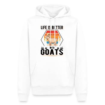 La vie est meilleure avec goats Ziegen Ziegenwirt - Sweat à capuche Premium bio Homme - blanc - Devant - Nico (187cm)