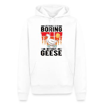 Oies Cadeau Oie Éleveur Oie Oie - Sweat à capuche Premium bio Homme - blanc - Devant - Nico (187cm)