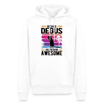 Parce que Degus est génial - Sweat à capuche Premium bio Homme - blanc - Devant - Nico (187cm)