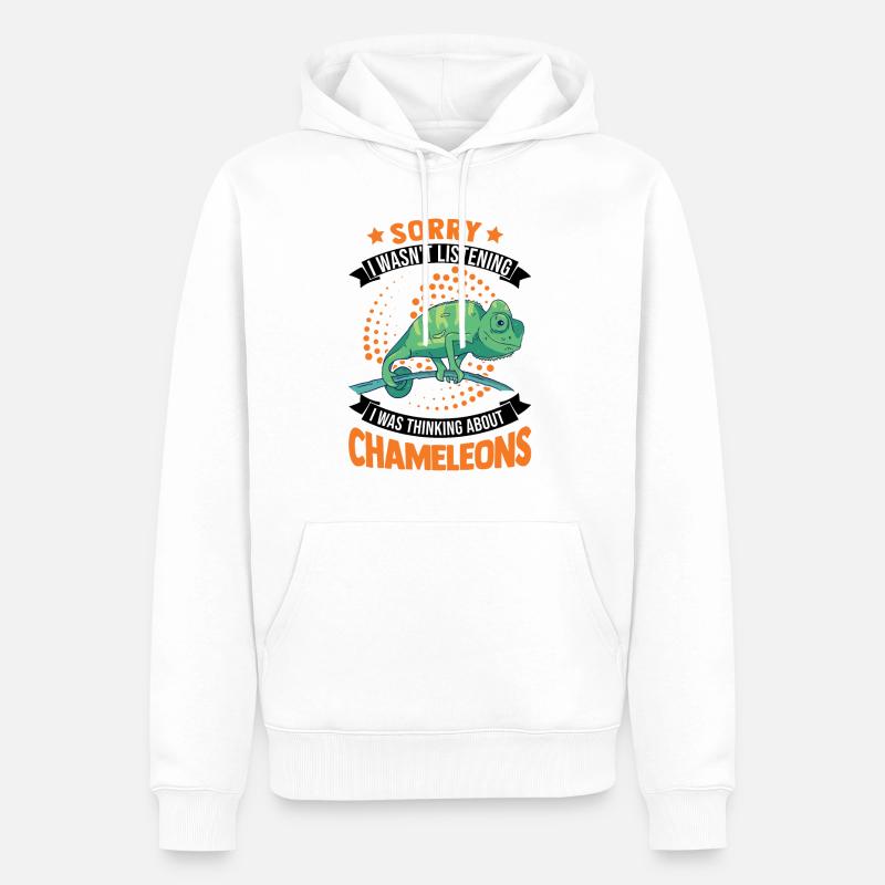 Chamäleon Geschenkidee Chameleon - Männer Premium Bio Hoodie - Weiß