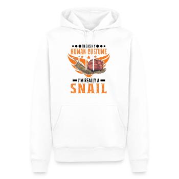 Schnecke Costume Humain Escargot Halloween - Sweat à capuche Premium bio Homme - blanc - Devant - Nico (187cm)