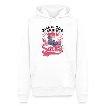 Seal Girls - Sweat à capuche Premium bio Homme - blanc - Devant - Nico (187cm)