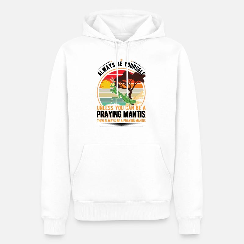 Praying Mantis Gottesanbeterin - Männer Premium Bio Hoodie - Weiß