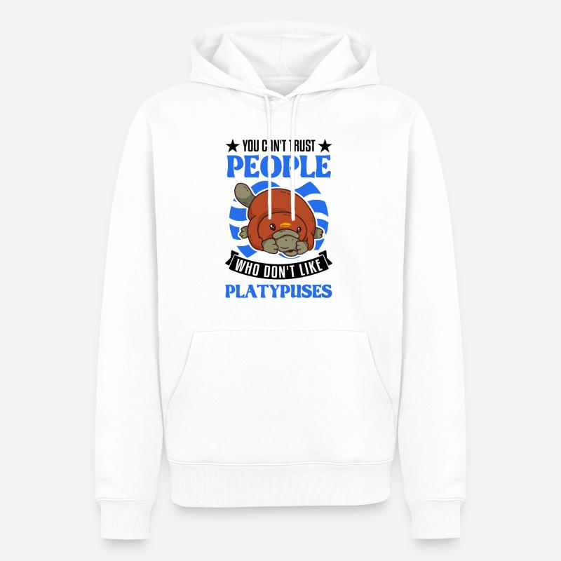 Ornithorynque Cadeau Ornithorynque - Sweat à capuche Premium bio Homme - blanc