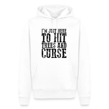 I'm Just Here To Hit Trees And Curse 2 - Men’s Premium Organic Hoodie - white - Front - Nico (187cm)