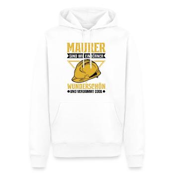 Maurer Einhorn Mauerer Maurermeister - Männer Premium Bio Hoodie - Weiß - Vorne - Nico (187cm)
