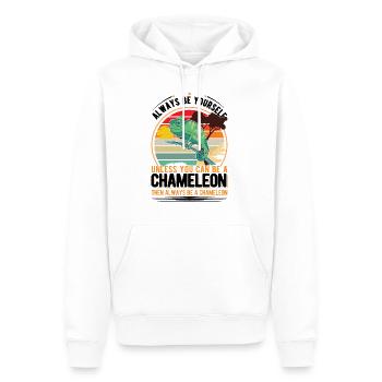 Chameleon Gift Chameleon - Men’s Premium Organic Hoodie - white - Front - Nico (187cm)