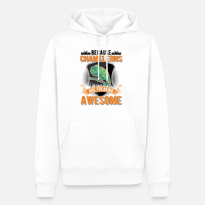 Because Chameleons are freaking awesome - Männer Premium Bio Hoodie - Weiß