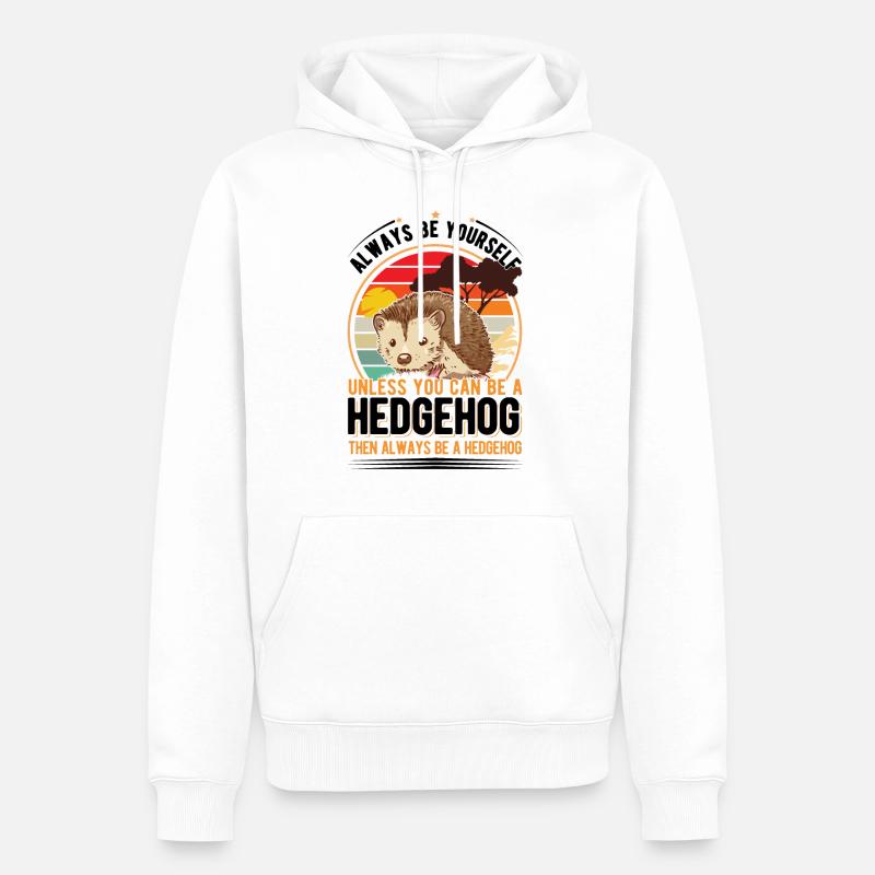 Igel Geschenk Hedgehog - Männer Premium Bio Hoodie - Weiß