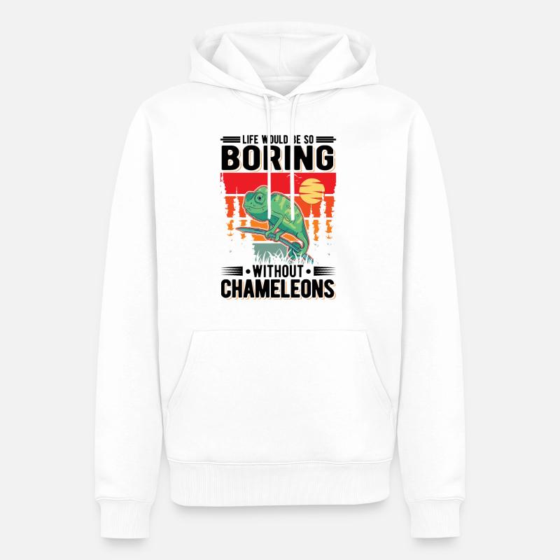 Chameleon Cadeau Caméléon - Sweat à capuche Premium bio Homme - blanc