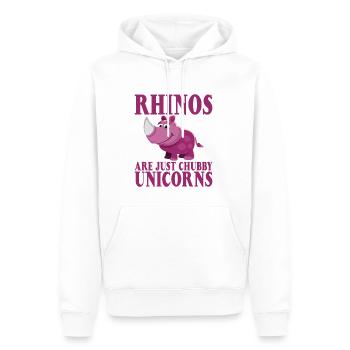 Rhinos Are Just Chubby Unicorns - Männer Premium Bio Hoodie - Weiß - Vorne - Nico (187cm)