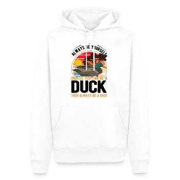 Cadeau de canard Éleveur de canards - Sweat à capuche Premium bio Homme - blanc - Devant - Nico (187cm)