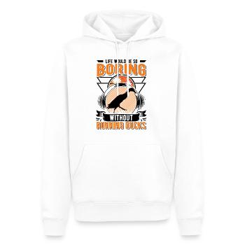 Running Gift Running Duck Bouteille Canard - Sweat à capuche Premium bio Homme - blanc - Devant - Nico (187cm)