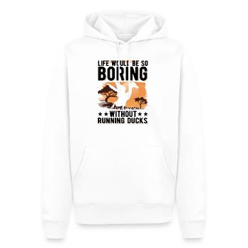 Running Gift Running Duck Bouteille Canard - Sweat à capuche Premium bio Homme - blanc - Devant - Nico (187cm)