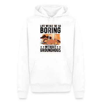 Marmotte Marmotte Forêt Marmotte Marmotte - Sweat à capuche Premium bio Homme - blanc - Devant - Nico (187cm)