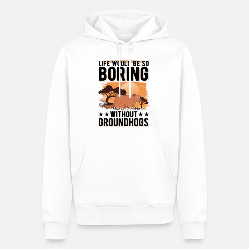 Marmotte Marmotte Forêt Marmotte Marmotte - Sweat à capuche Premium bio Homme - blanc