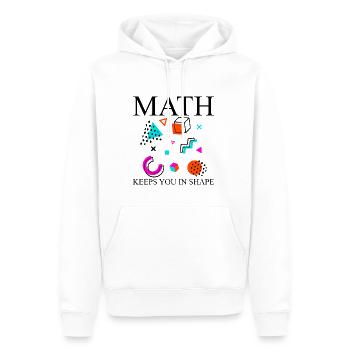 Les mathématiques vous gardent en forme - Sweat à capuche Premium bio Homme - blanc - Devant - Nico (187cm)