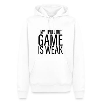 My Pullout Game Is Weak 3 - Männer Premium Bio Hoodie - Weiß - Vorne - Nico (187cm)