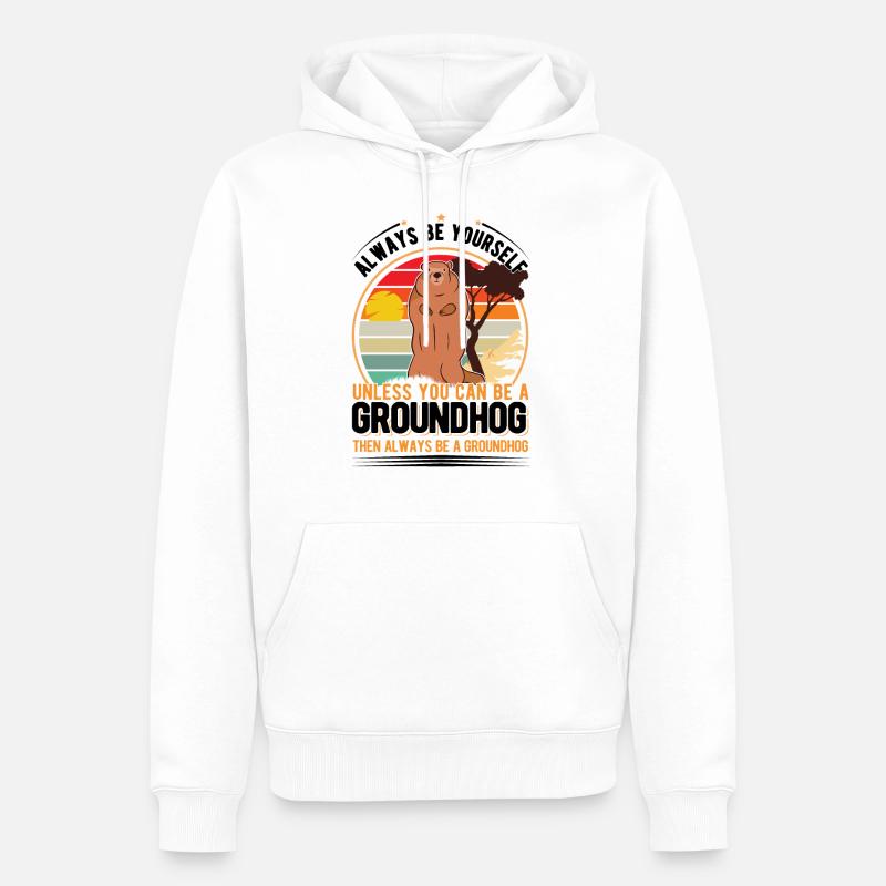 Murmeltier Geschenk Waldmurmeltier - Männer Premium Bio Hoodie - Weiß