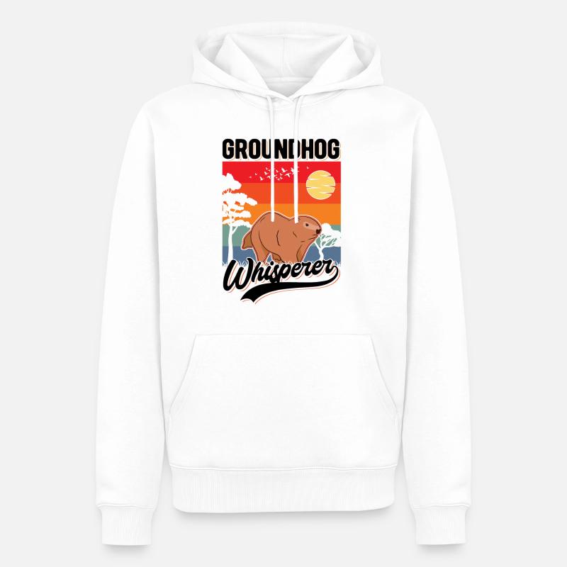 Murmeltier Flüsterer Groundhog Whisperer - Männer Premium Bio Hoodie - Weiß