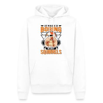 Cadeau Écureuil Écureuil Gris Écureuil - Sweat à capuche Premium bio Homme - blanc - Devant - Nico (187cm)