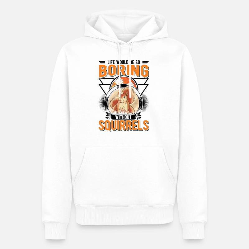 Eichhörnchen Geschenk Squirrel Grauhörnchen - Männer Premium Bio Hoodie - Weiß