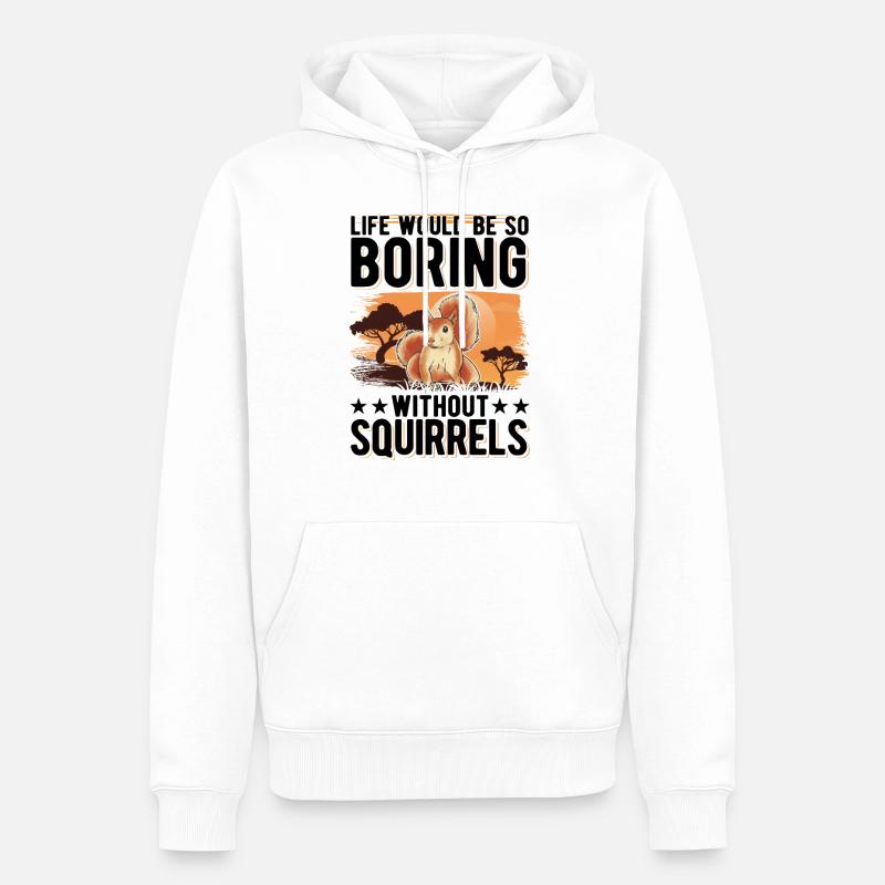 Eichhörnchen Geschenk Squirrel Grauhörnchen - Männer Premium Bio Hoodie - Weiß
