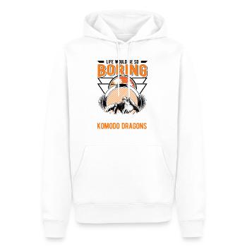 Komodowaran Geschenk Komodo Dragon Waran - Männer Premium Bio Hoodie - Weiß - Vorne - Nico (187cm)