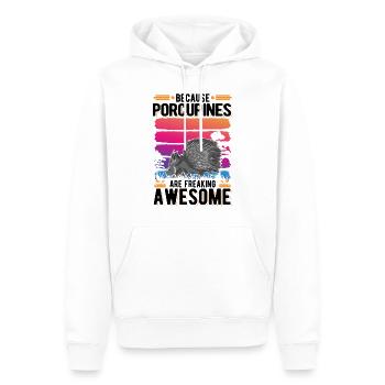 Porc-épic Cadeau Porc-épic - Sweat à capuche Premium bio Homme - blanc - Devant - Nico (187cm)