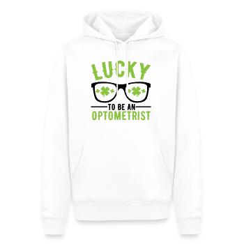 Lucky to be an Optometrist Augenoptiker Optiker - Männer Premium Bio Hoodie - Weiß - Vorne - Nico (187cm)