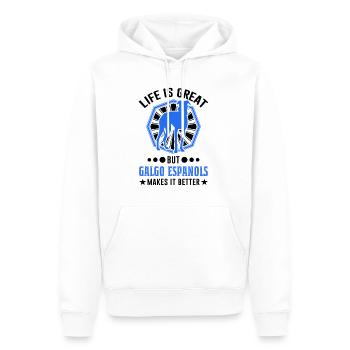 Galgo Espanol Cadeau Lévrier Espagnol - Sweat à capuche Premium bio Homme - blanc - Devant - Nico (187cm)