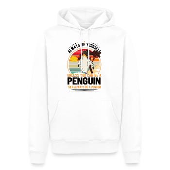 Pingouin Cadeau Pingouin - Sweat à capuche Premium bio Homme - blanc - Devant - Nico (187cm)