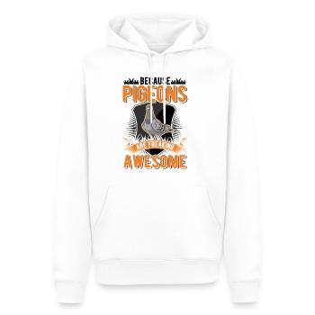 Parce que les pigeons flippent génial Taube - Sweat à capuche Premium bio Homme - blanc - Devant - Nico (187cm)