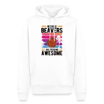 Parce que les castors flippent génial Biber - Sweat à capuche Premium bio Homme - blanc - Devant - Nico (187cm)