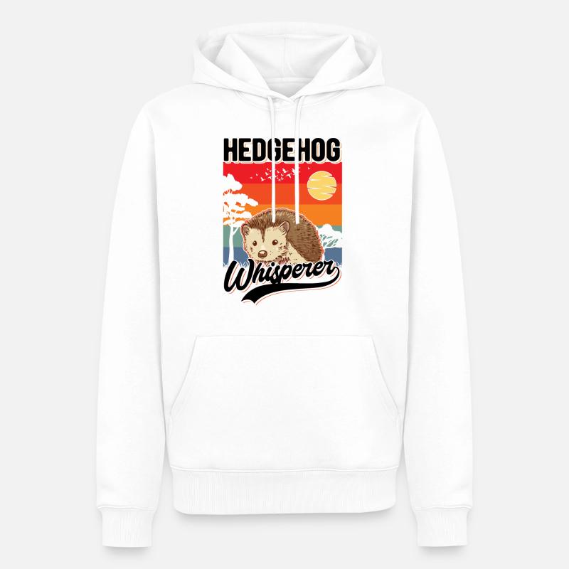 Igel Flüsterer Hedgehog Whisperer - Männer Premium Bio Hoodie - Weiß