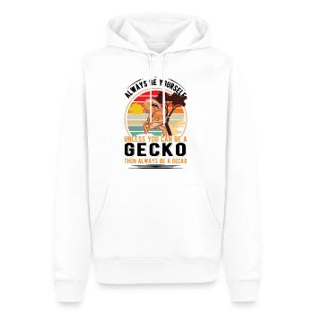 Always be yourself Unless you can be a Gecko - Männer Premium Bio Hoodie - Weiß - Vorne - Nico (187cm)