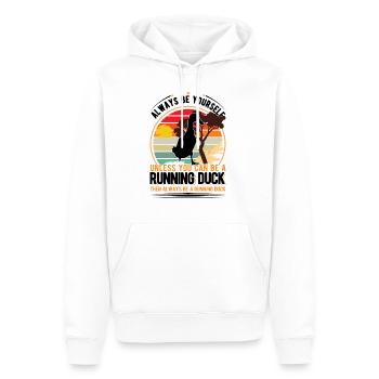 Indien Running Gift Runner Canard - Sweat à capuche Premium bio Homme - blanc - Devant - Nico (187cm)