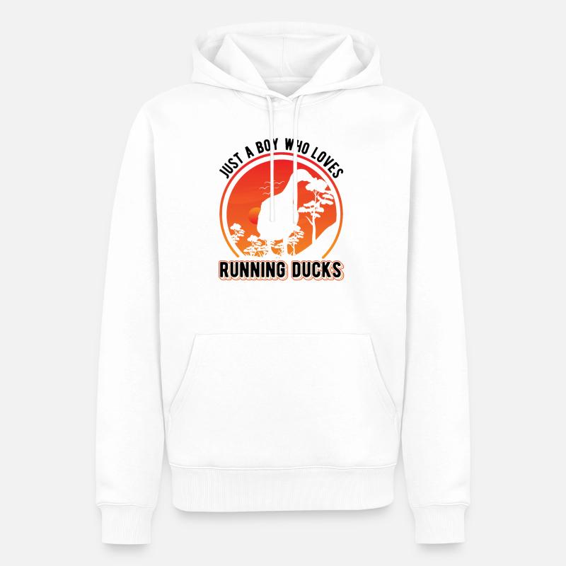 Indien Running Young Bottle Duck - Sweat à capuche Premium bio Homme - blanc
