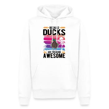 Canard Cadeau Éleveur de Canard - Sweat à capuche Premium bio Homme - blanc - Devant - Nico (187cm)
