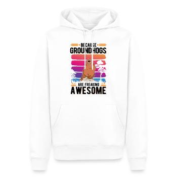 Marmotte Marmotte Forêt Marmotte Marmotte - Sweat à capuche Premium bio Homme - blanc - Devant - Nico (187cm)