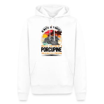 Porc-épic Cadeau Porc-épic - Sweat à capuche Premium bio Homme - blanc - Devant - Nico (187cm)