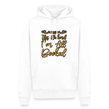 This Weekend, I'm All Booked 4 - Männer Premium Bio Hoodie - Weiß - Vorne - Nico (187cm)
