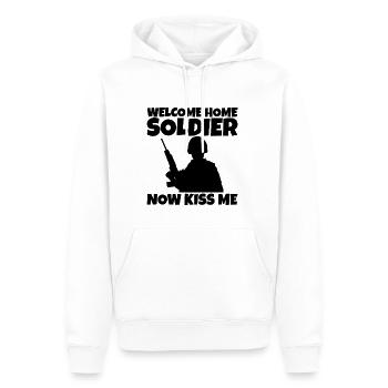 Bienvenue à la maison Soldat, maintenant embrasse-moi 2 - Sweat à capuche Premium bio Homme - blanc - Devant - Nico (187cm)